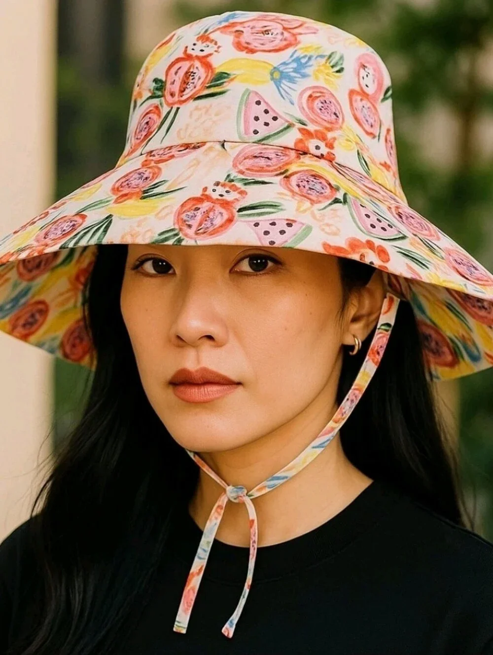 Steve Madden Floppy Wide Brim Packable Sun Hat With Chin Ties